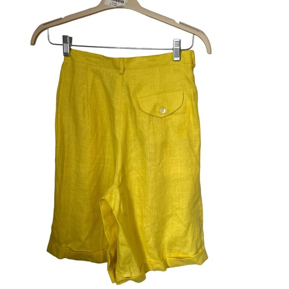Vintage Talbots 100% Linen Yellow Shorts - Picture 5 of 6